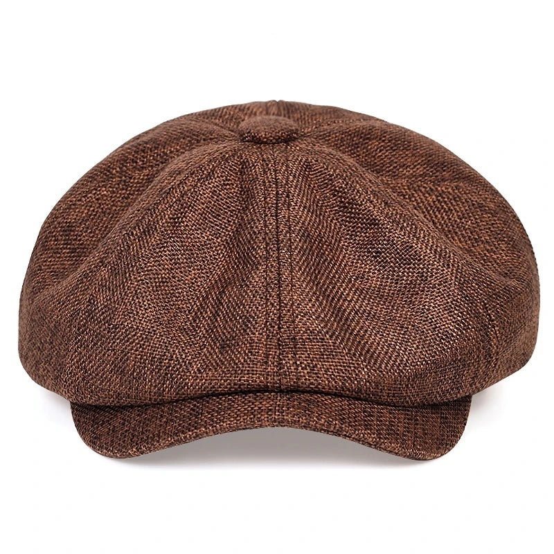 Nowa męska kaszkietówka na wiosnę lato, cienki, retro beret, dziki codzienny kapelusz, unisex ośmiokątna czapka, modne czapki hiphopowe, gorras