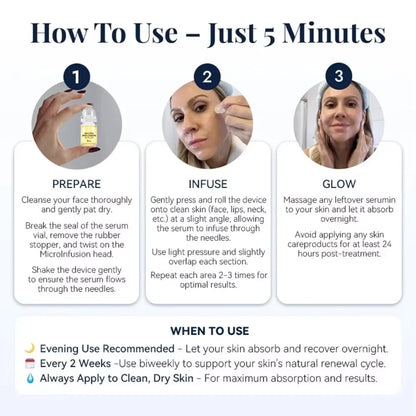 Korean Micro Molecule Anti-Aging Serum Kit Collagen Hyaluronic Acid Anti-Wrinkle Firming Pore Minimizing & Hydrating Daily Care