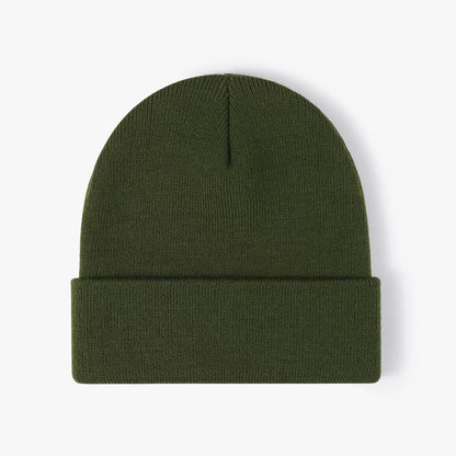 Customized Printed Logo Winter Knitted Keep Warm Cold Cap Unisex Solid Color Hip Hop Crochet Skull Beanie Hats