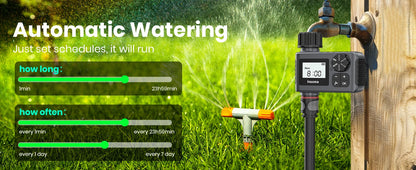 INSOMA Automatic Water Timer Intelligent Irrigation Watering System LCD Display IPX5 Sprinkler Timer Garden Programmer Equipment