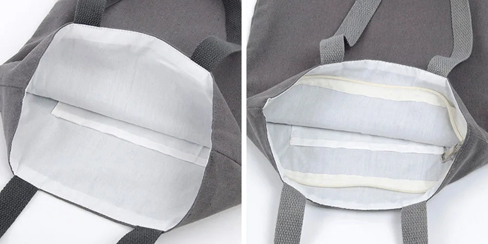 Canvas Cotton bag grocery handbag Foldable Fabric tote bag portable Storage organizer Shopping bag for woman Cloth organizer bag