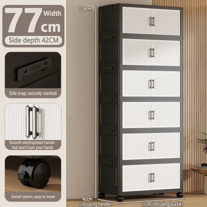 Thickened Multi-layer Storage Cabinet Home Living Room Mobile Organizer for Snacks Toys Miscellaneous Items Storage Cupboard