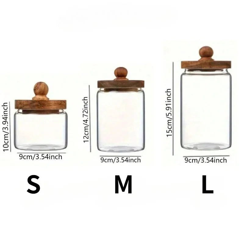 Kitchen Glass Storage Jar Multi-purpose Transparent Glass Sealed Jar Household Moisture-proof Grains Coffee Bean Storage Tank