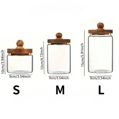 Kitchen Glass Storage Jar Multi-purpose Transparent Glass Sealed Jar Household Moisture-proof Grains Coffee Bean Storage Tank