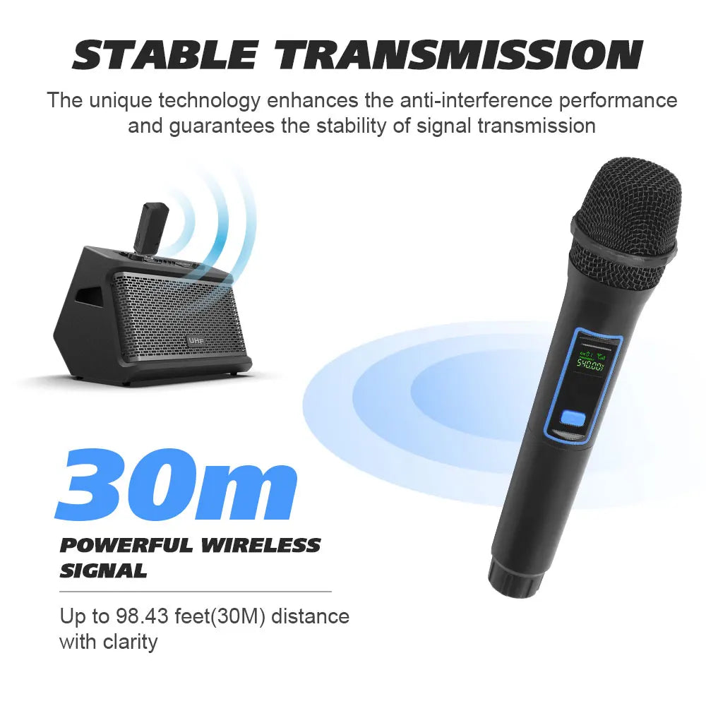 LMBGM W6 2.4G Wireless Charging Handheld Microphone System with High Cost Performance for Church,Wedding, Karaoke, Outdoor Use