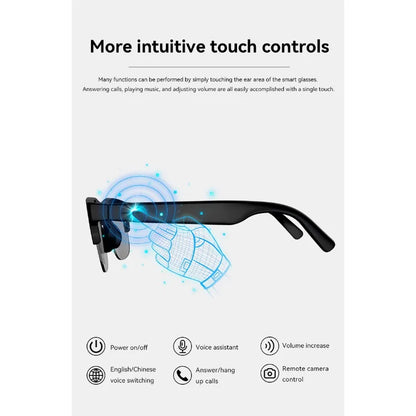 Smart AI Bluetooth Sunglasses Glasses Call Outdoor Sports Headphones HIFI Black Technology Anti-touch UV for Men and Women New