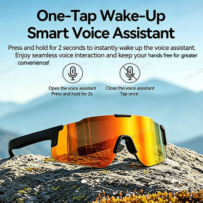 Smart Cycling Glasses Men Bluetooth UV400 Polarized Sunglasses Man AI Voice Intelligent Headphones Call Music Play Camera Remote