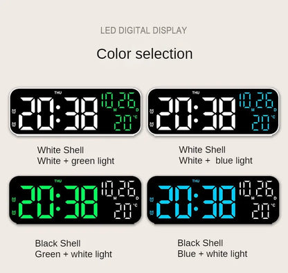 Digital Alarm Clock Temperature and Date Week Display Night Mode Table Clock Voice Control 12/24H Electronic LED Alarm Clocks