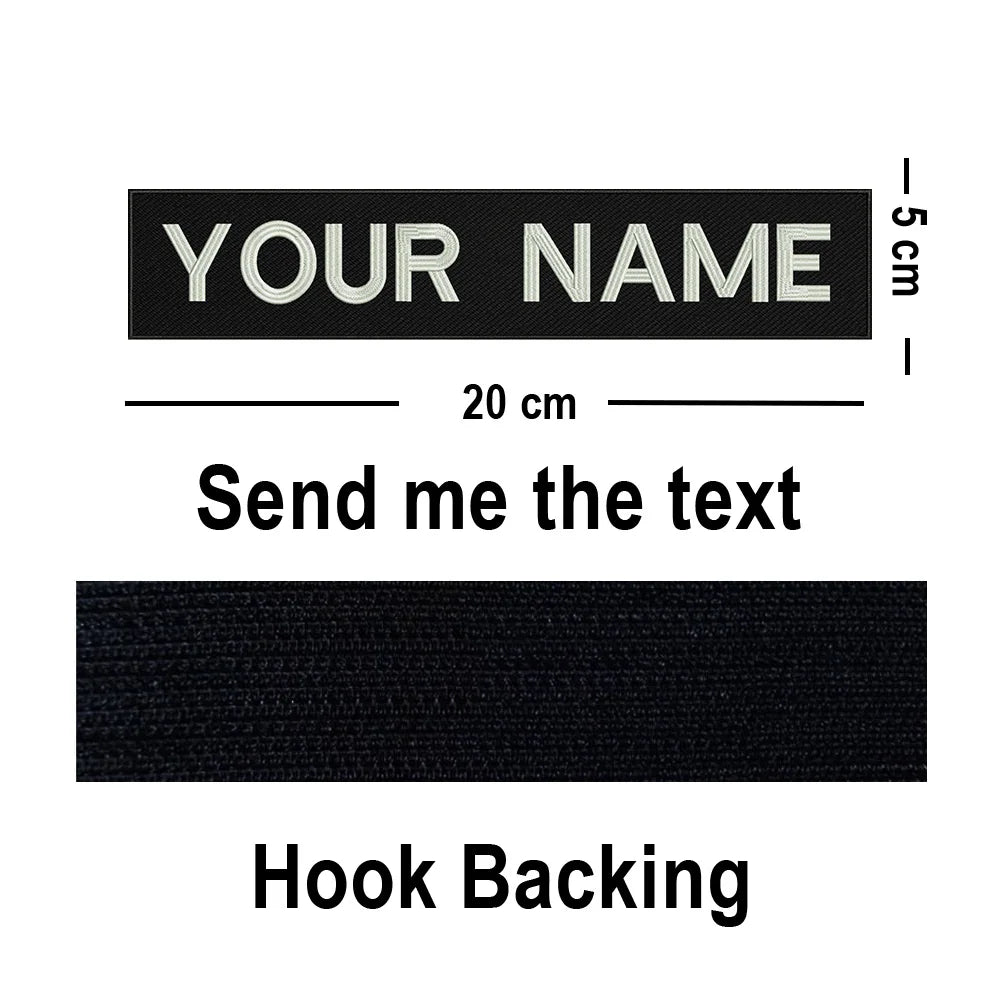 Custom Big Size Patches Personalized Name Embroidered Patch Stripes Badge Emblems Iron On Or Hook Loop Applique For Clothes