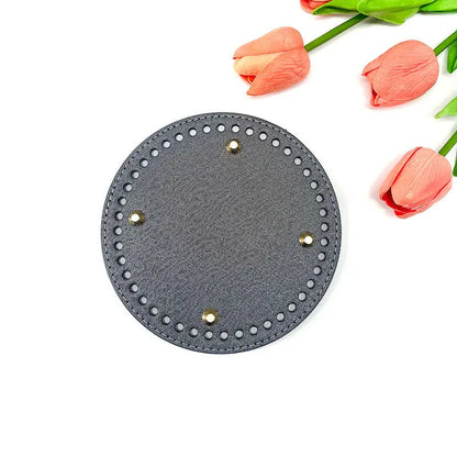 22*10Cm Oval Bottom For Knitted Bag PU Leather Bag Accessories Handmade Bottom DIY Crochet Bag Bottom Solid Color Bag Part NEW