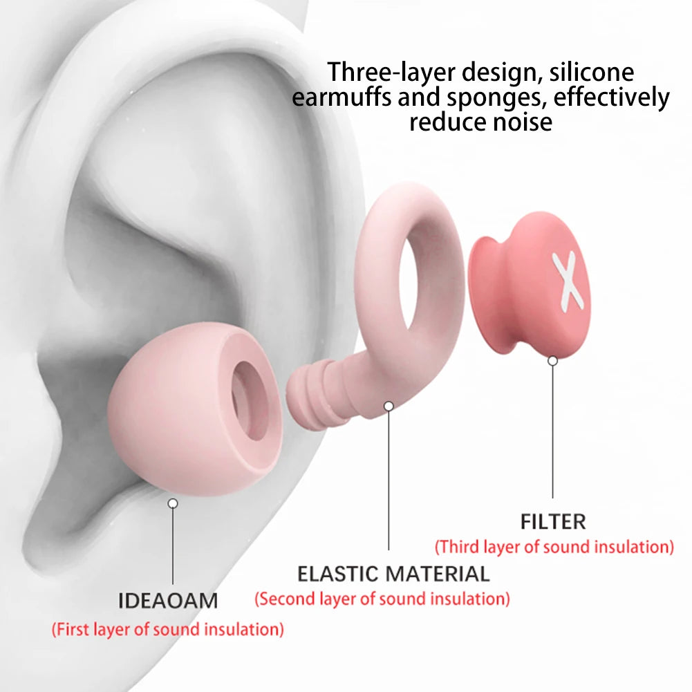 Soft Silicone Ear Plugs Professional Soundproof Noise Reduction Earplugs Sound Insulation Ear Protector Sleeping Earplugs