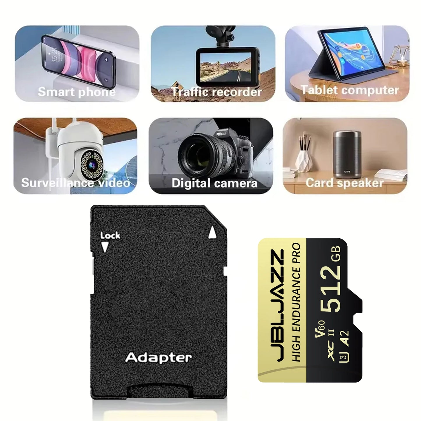 128GB 256GB Memory Card Class10 A2 U3 High ENDURANCE Micro TF/SD Card for DJI Drone  GoPro Camera U3 V60 4K Full HD MINI SD Card