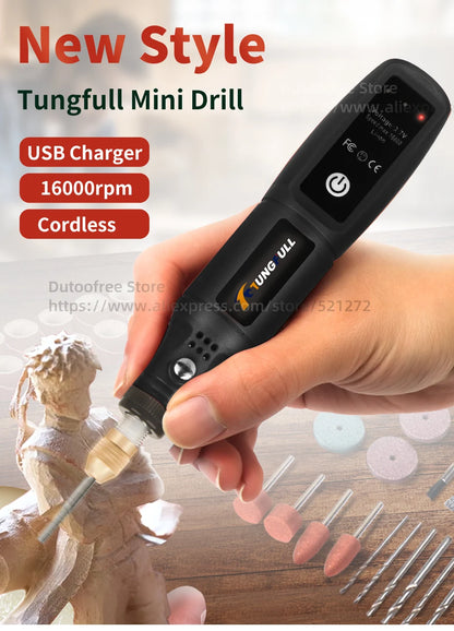USB Engraving pen Mini Grinder Machine Rotary Tools Kit Rechargeable Dremel Tool Cordless Drill Mini Wireless Electric Drill
