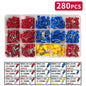 Assorted Electrical Crimp Terminal Kit 280/1500pcs - Cold Pressed Male Female Quick Connect Lugs for DIY & Repairs
