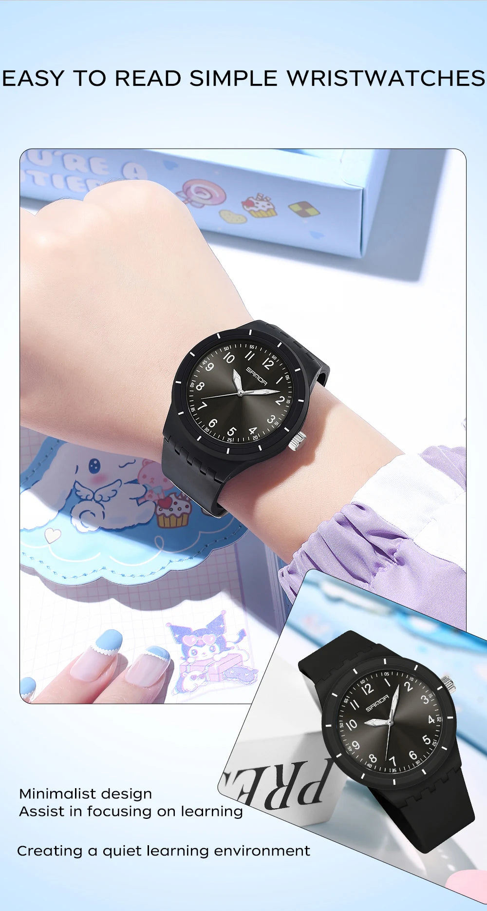 SANDA New Fashion Man Sports Watches Unisex Quartz Watch Simple Waterproof 50M Night Light Men Woman Student Gift Silicone Watch