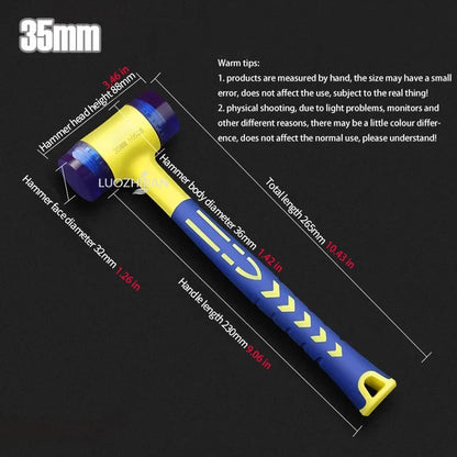 25-45mm Double-sided Rubber Mounting Hammer Detachable Hammerhead for Tile Flooring Door Window Crafts Jewelry Camping Hand Tool