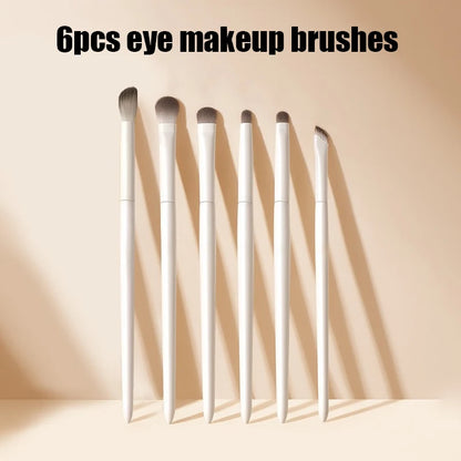 5/6/8/10pcs Natural Eye Makeup Brushes Set Detail Eyeshadow Brush Makeup Brush White Ultra Soft Eyeshadow Eyeliner Makeup Tool