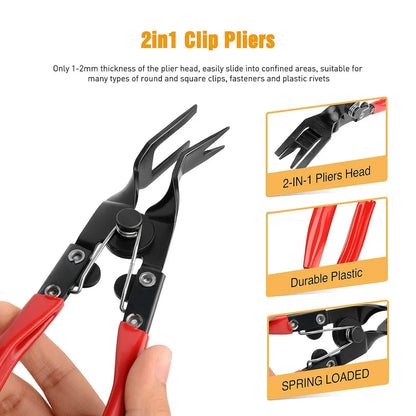 Clip Pliers Set Fastener Remover Auto Upholstery Combo Repair Kit for Car Car Panel Dashboard Pry Tool Kit