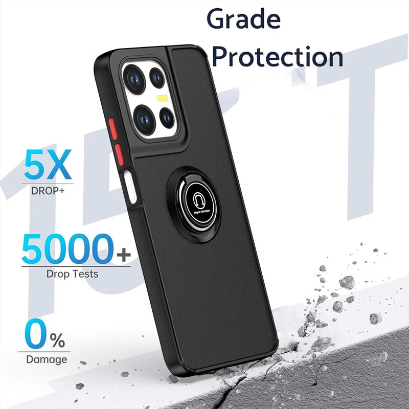 Shockproof Matte Armor Case For Motorola Moto G35 G55 G75 G85 G56 G86 5G G05 G15 Magnetic Holder Ring Stand Hard PC Back Cover