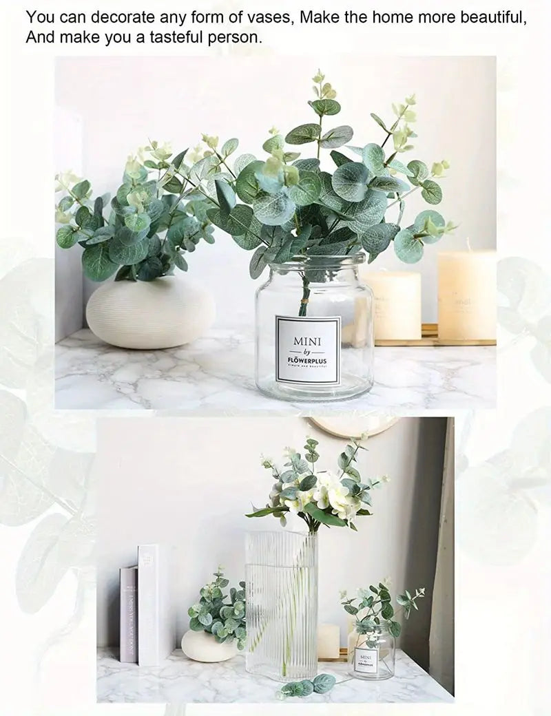 5/10/15Pcs Artificial Eucalyptus Flowers Bouquet Fake Plant Garden Wedding Decoration for Home Decor Bridal Garland Accessories