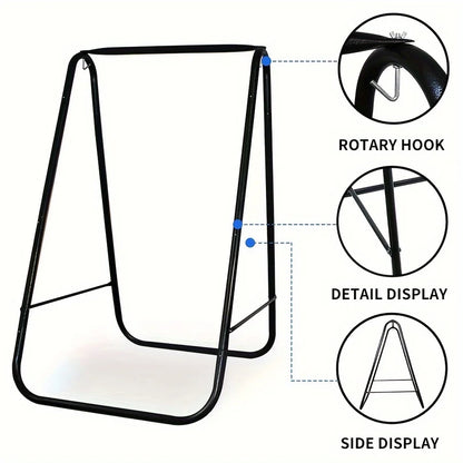 Free-Standing Hanging Chair Set with Metal Stand, Capacity Indoor/Outdoor Swing Chair, Portable Hammock Chair for Patio/Garden