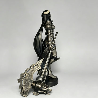 Overlord Armor Ver Figure 24cm Long Hair Demon Horns Battle Axe Statue Anime Model Heavy Metal Texture Armor Knight Figure