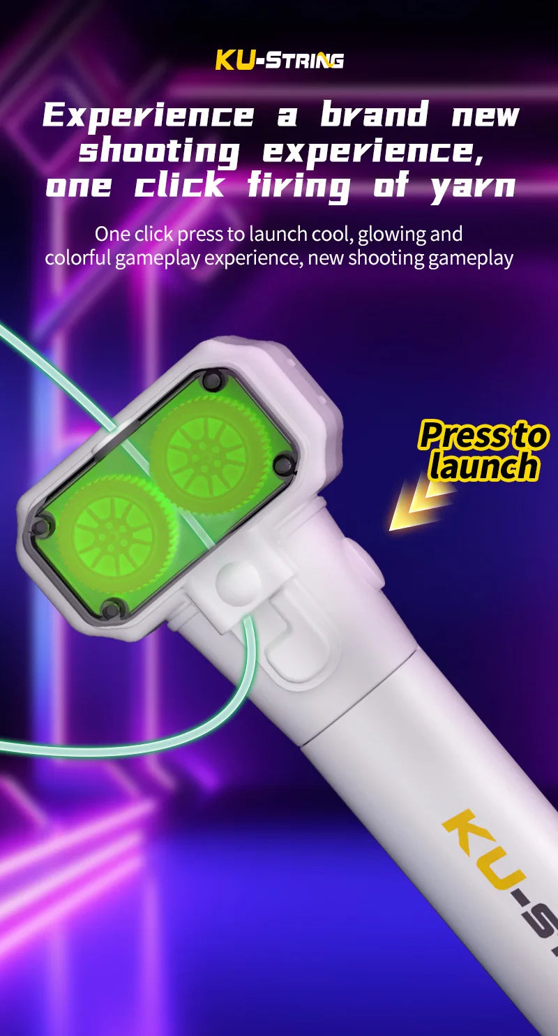 New String Rope Glow in The Dark String Rope Launcher Luminous Portable Handheld String Stress Relief Toy For Kids Party Gift