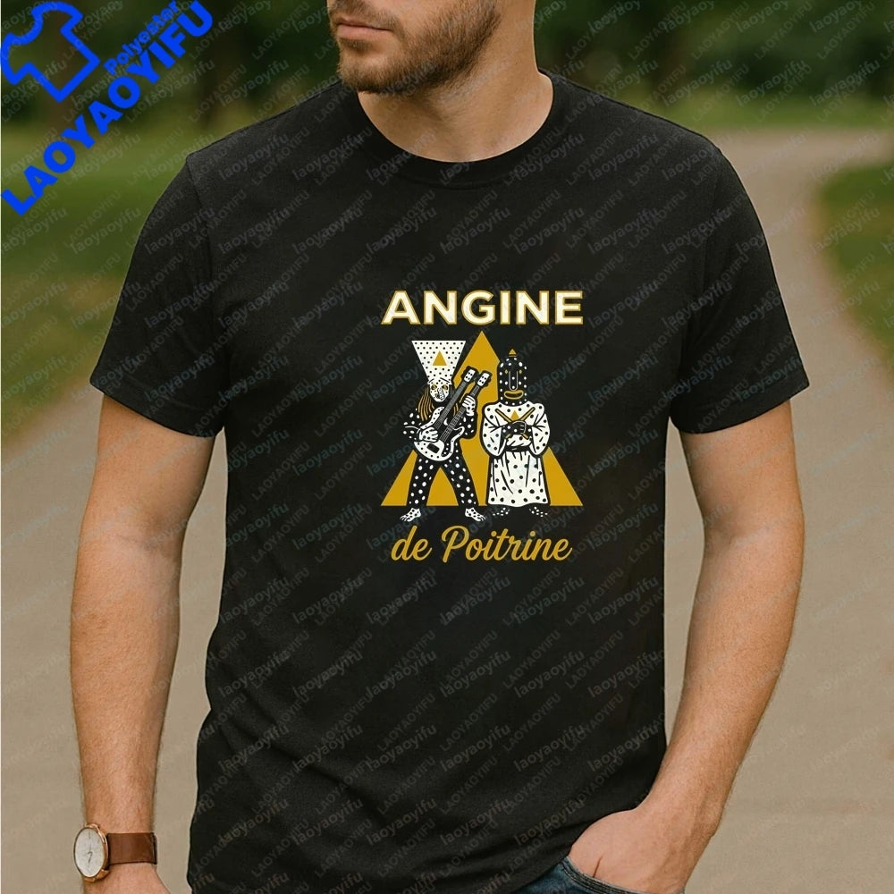Angine De Poitrine Mens T-shirts and Tank Tops - Summer Short-sleeved Men's and Women's Comfortable T-shirts