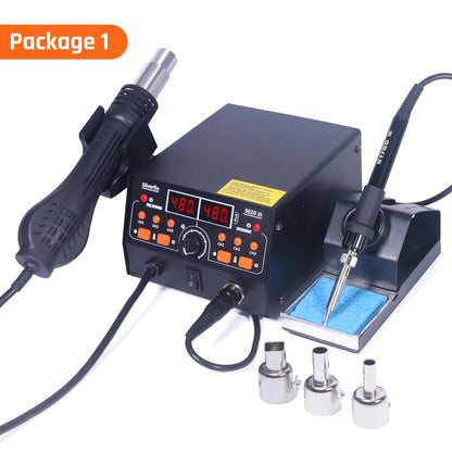 Silverflo 902D-III Rework Soldering Station 2 in 1 Hot Air  Welding Station with 3 Pre-set Channels,Sleep Mode for SMD Rework