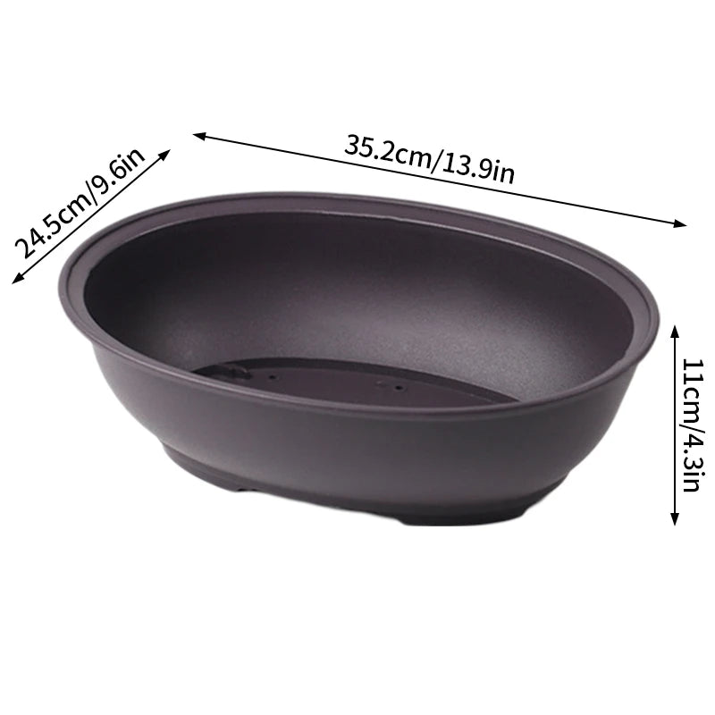 Rectangular Square Flowerpots Imitation Purple Clay Succulent Plants Pots Oval Pots Outdoor Garden Landscape Bonsai Pot Trays