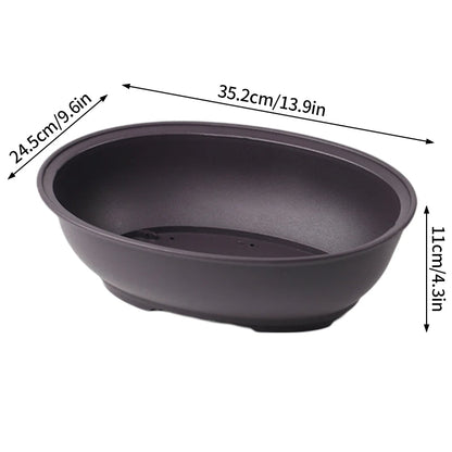 Rectangular Square Flowerpots Imitation Purple Clay Succulent Plants Pots Oval Pots Outdoor Garden Landscape Bonsai Pot Trays