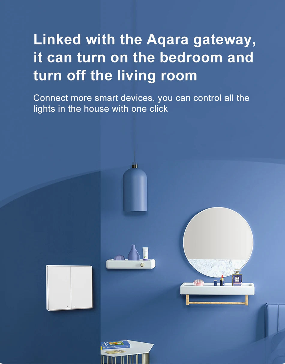 Aqara Smart Wall Wireless Switch D1 ZigBee Remote Control Key Light Switch Button For Mi home HomeKit APP