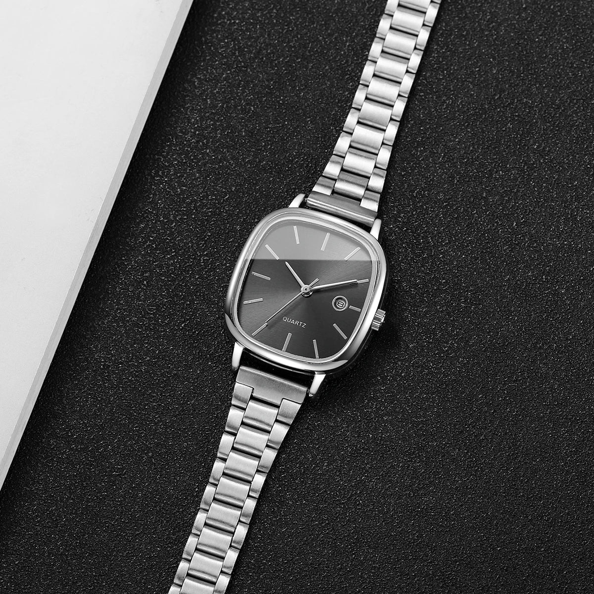 Elegant Square Dial Women Watches Simple Calendar Quartz Wristwatches Reloj Mujer Girls Clock Gift (Without Box)