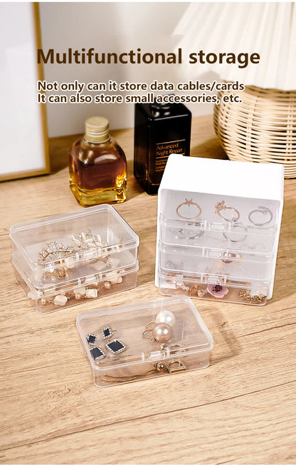 1Set Cable Storage Box Multifunctional Desk Organizer Bag Wire Charging Management Box Jewelry Storage Container For Home Office