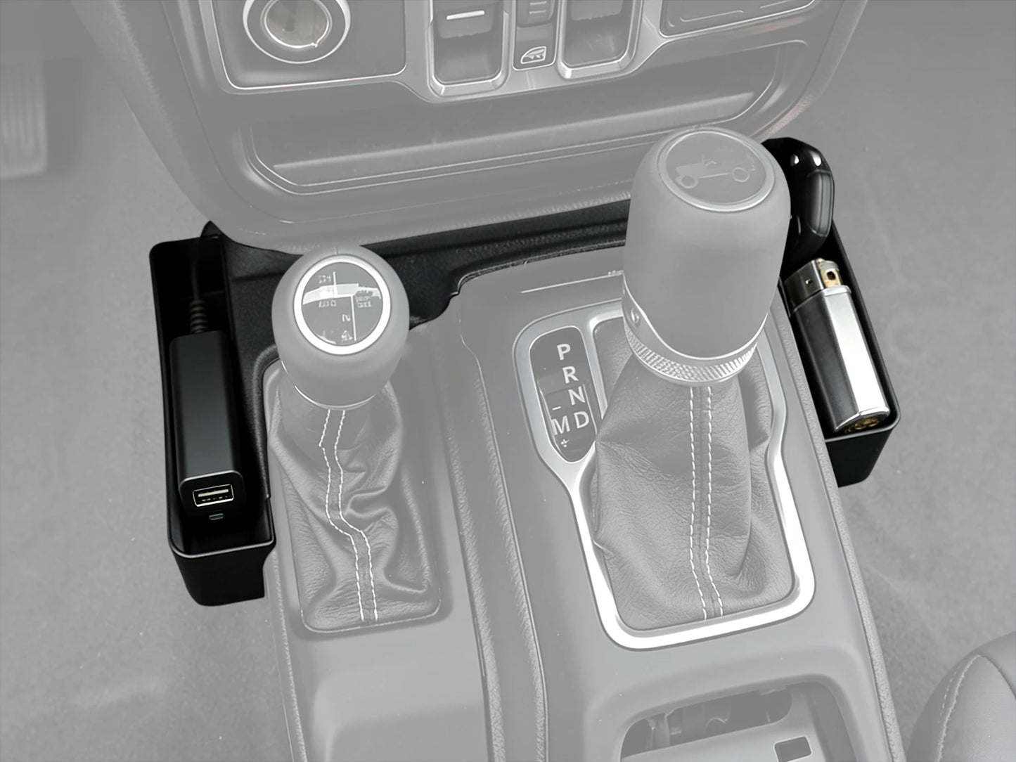 Car Center Console Gear Shift Storage Box Phone Holder Tray for Jeep Wrangler JL Gladiator JT 4XE 2024-2026 Interior Accessories