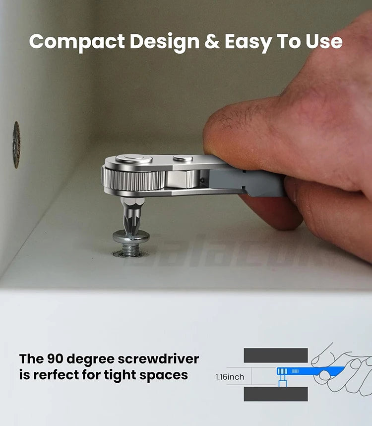 24 in 1 Right Angle Ratcheting Screwdriver Set 36-Tooth Mini Ratchet Socket Sleeve Wrench Set Car Repair Tool Hand Tools Key Set