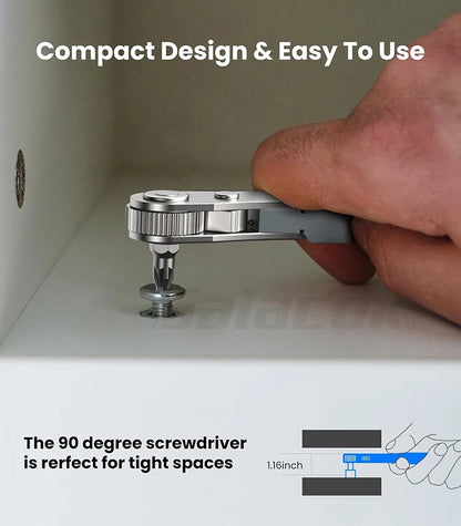 24 in 1 Right Angle Ratcheting Screwdriver Set 36-Tooth Mini Ratchet Socket Sleeve Wrench Set Car Repair Tool Hand Tools Key Set