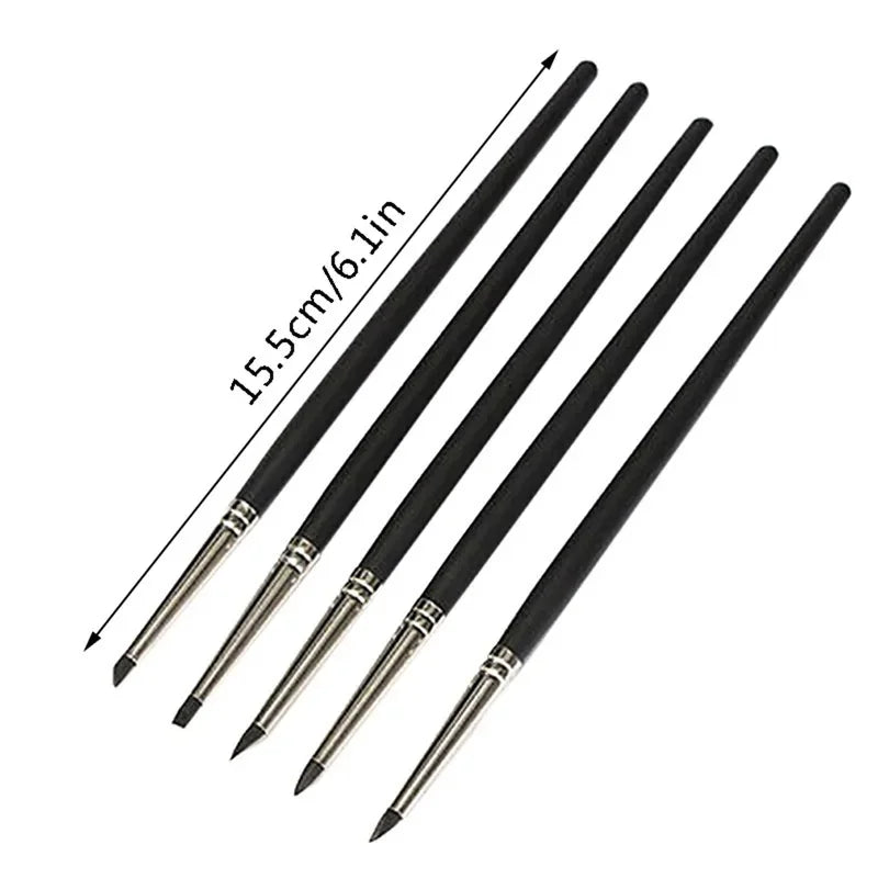 5PCS Silicone Clay Sculpting Tool For Brush Modeling Dotting Nail Art Pottery Clay Tool New DIY Carving Sculpting Tools 2025