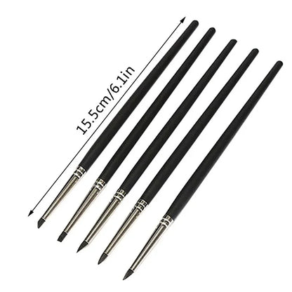 5PCS Silicone Clay Sculpting Tool For Brush Modeling Dotting Nail Art Pottery Clay Tool New DIY Carving Sculpting Tools 2025