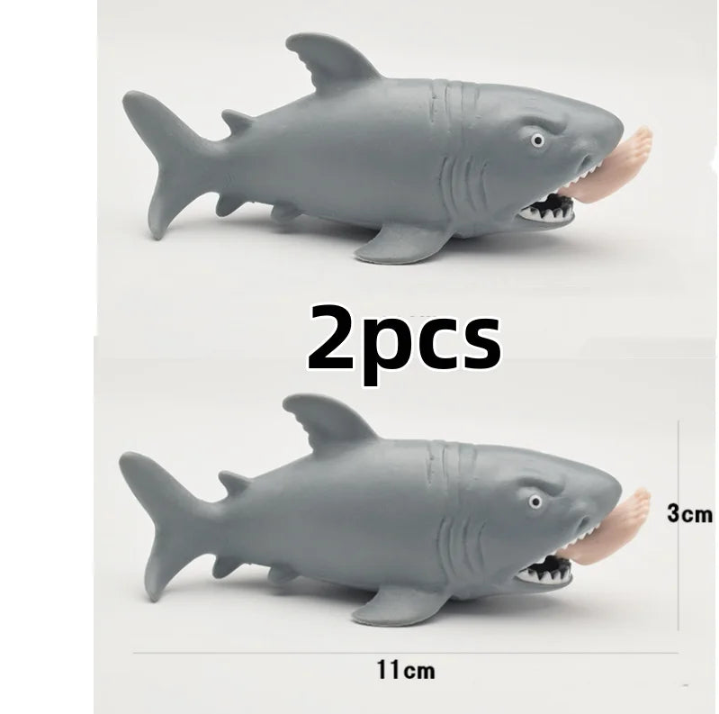 2pcs Man eating Shark Squeezing Fun Toys Terrifying Animal Mischievous Humorous Easy Stress Relieving Anti stress Toys Pinching