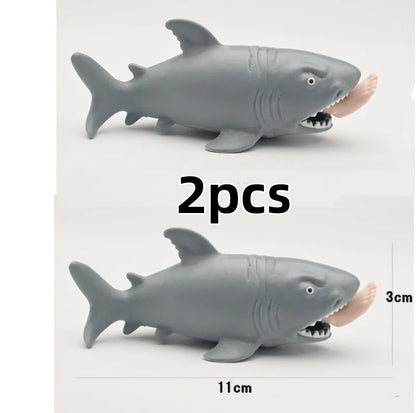 2pcs Man eating Shark Squeezing Fun Toys Terrifying Animal Mischievous Humorous Easy Stress Relieving Anti stress Toys Pinching