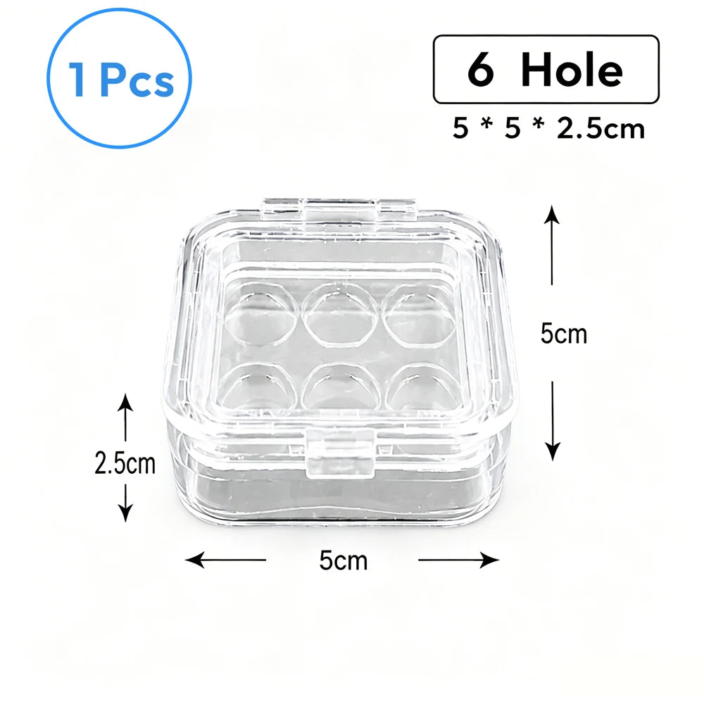 Dental Veneer Membrane Box with Film Transparent Denture Storage Box with 6/16 Hole for Small Crown Dentistry Materials Tools