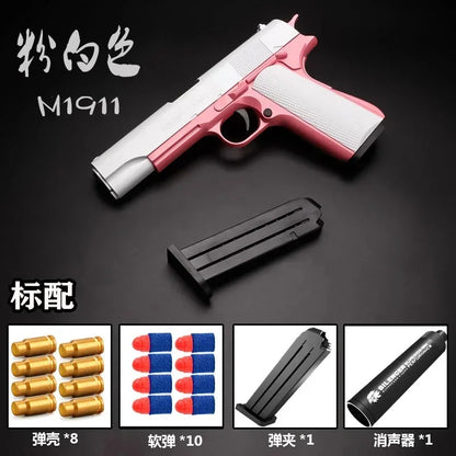 2025 gift shell soft shotgun M1911 children's toy gun bullet simulation boy's toy