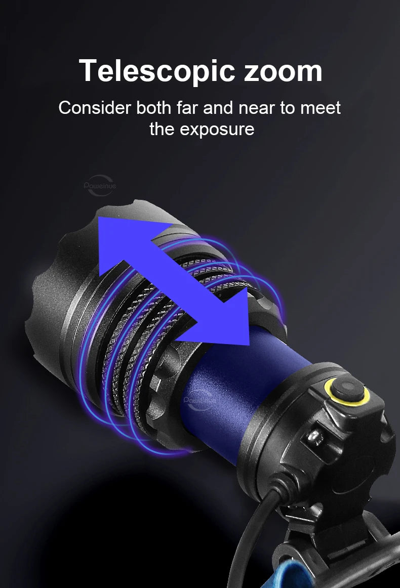 2000W Most Powerful LED Headlamp Super Bright Waterproof Head Flashlight Long Range 6000M Tactical Head Torch Fishing Headlight