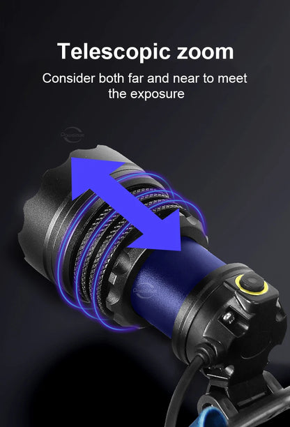 2000W Most Powerful LED Headlamp Super Bright Waterproof Head Flashlight Long Range 6000M Tactical Head Torch Fishing Headlight