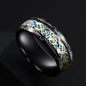 Fashion 8mm Stainless Steel Celtic Dragon Rings For Men Inlay Purple Carbon Fiber Rings Wedding Band Jewelry Birthday Gifts