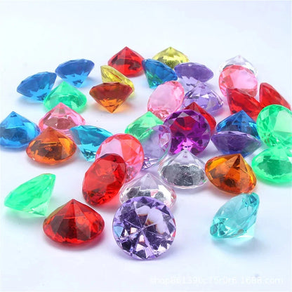 10pcs Fake Diamond Crystal Gem Toy Treasure Chest Pirate Acrylic Paperweight Diy Art Craft Decorative Gift Photography Props