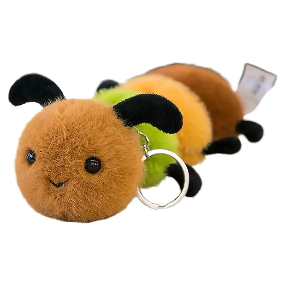 Small Insect Plush Pendant Keychain Animal Plush Toy Doll Keychain Creative Stuffed Doll Bag Pendant Cute Snail Bee Keyring