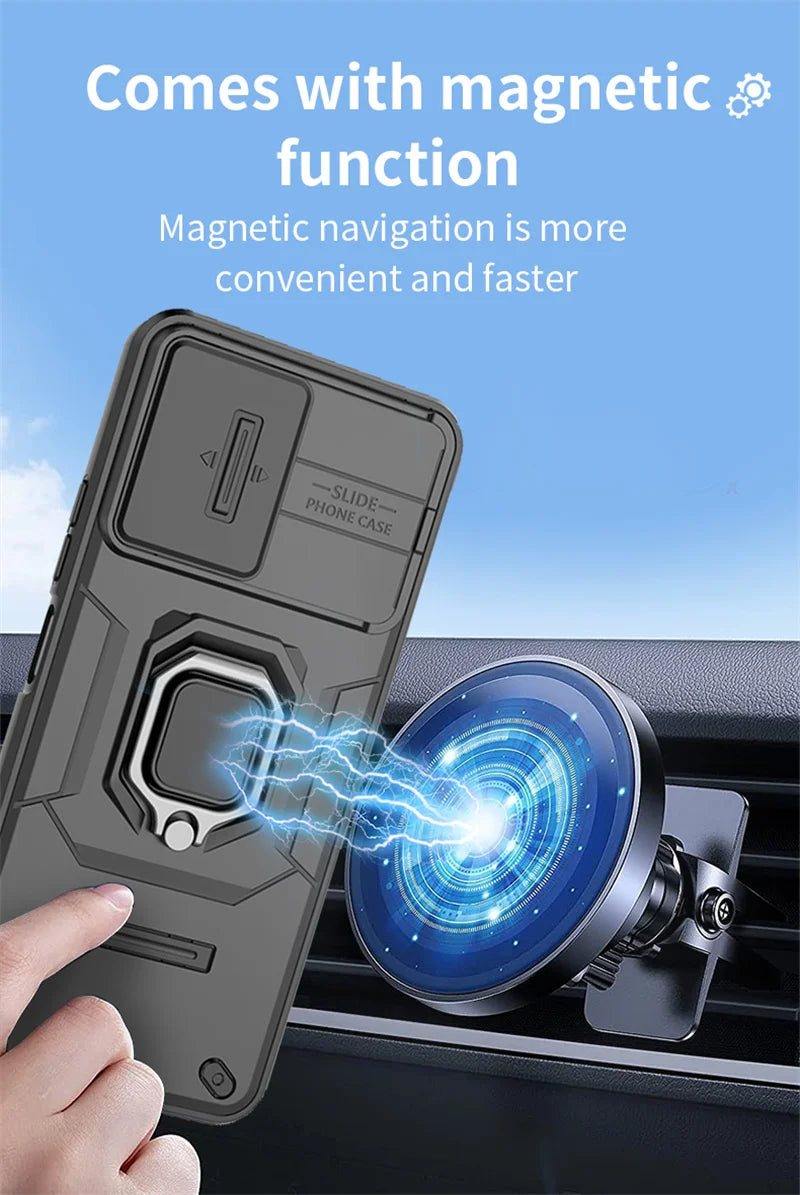 Armor Shockproof Case For Xiaomi Redmi 13 4G Redmi 13C 5G Protective Cover Ring Magnetic Holder Coque Fundas Capa