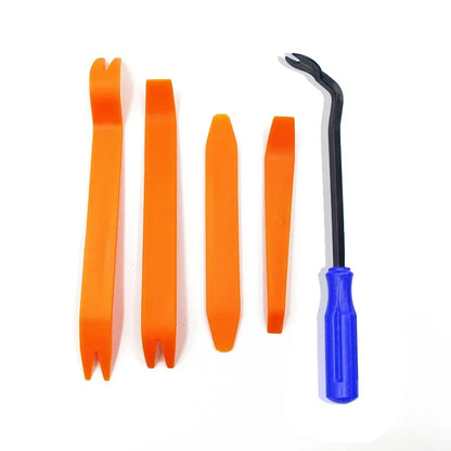 Universal Plastic Trim Removal Tool Kit – 5 Piece Non-Scratch Pry Tools for Car Interior Panel, Door Clips & Dash Disassembly